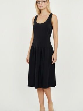 Armani Collezioni Sleeveless Black Dress LBD Size 10 Made in Italy